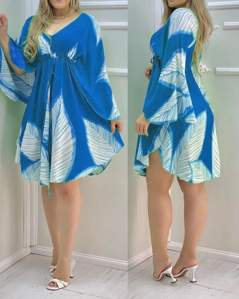 Women's Leaf Print Dress