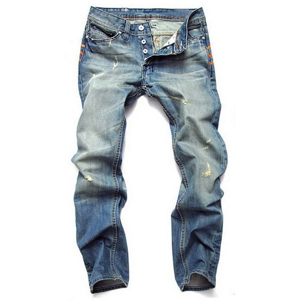 Men's Wear Ripped Nostalgic Jeans Shallow