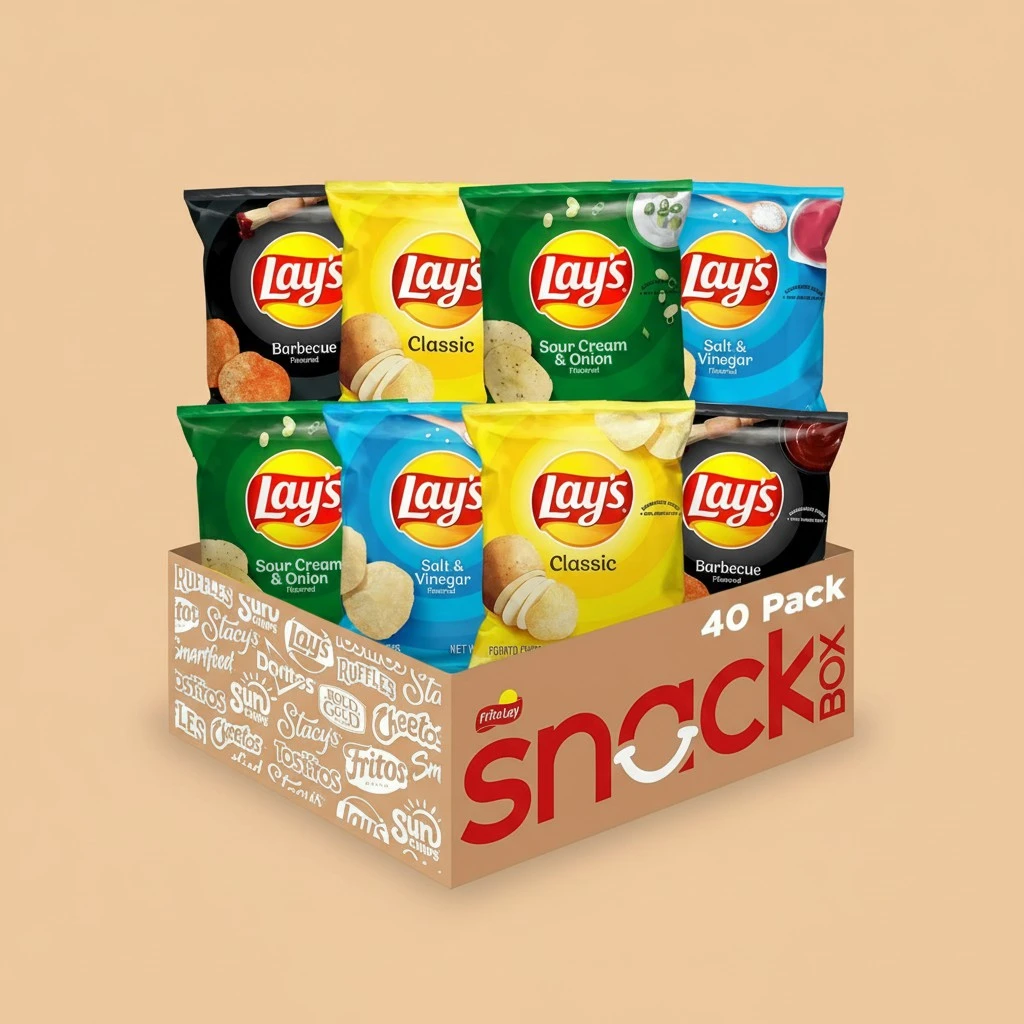 Lay's Potato Chips, 4 Flavor Variety Pack, 1 oz Single Serve Bags, (40 Pack)