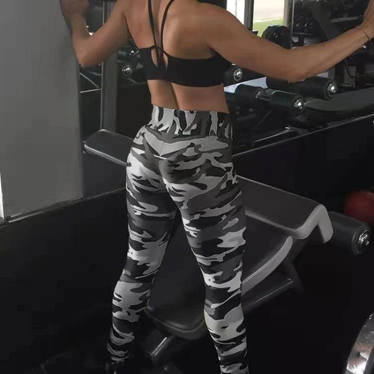 Printed Camouflage Trousers Fashionable High-waisted Trousers