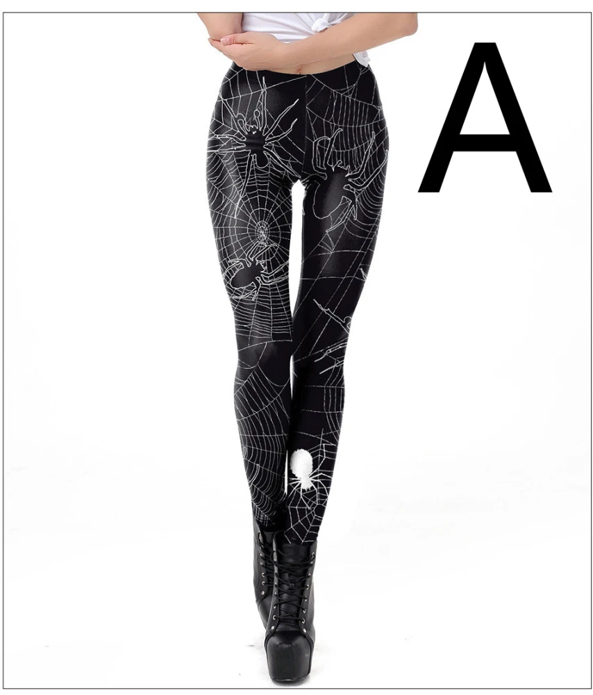 Halloween Night Skull Frame Digital Print Sexy Leggings