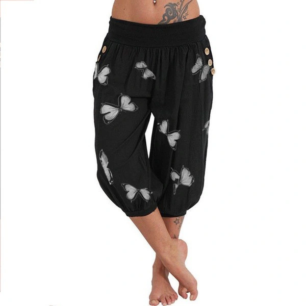 Fashion Printed High Waist Pocket Bloomers