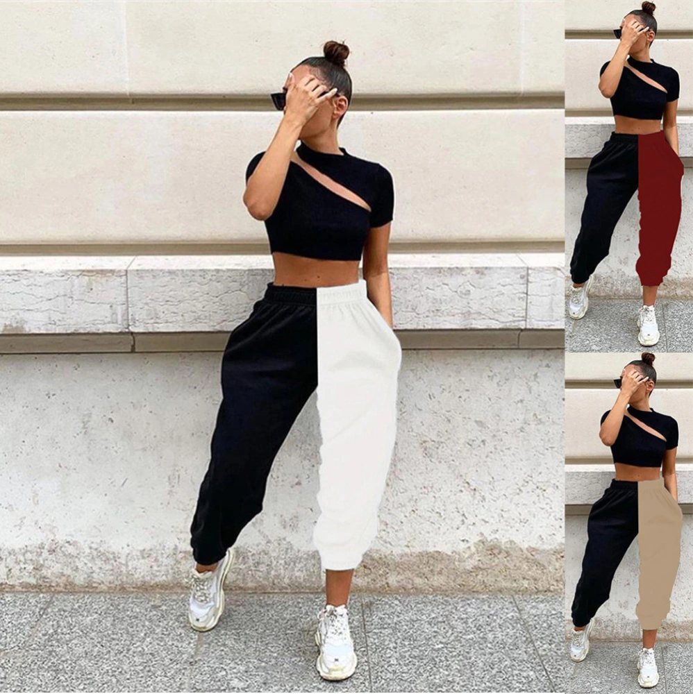 Women's Black And White Sweatpants