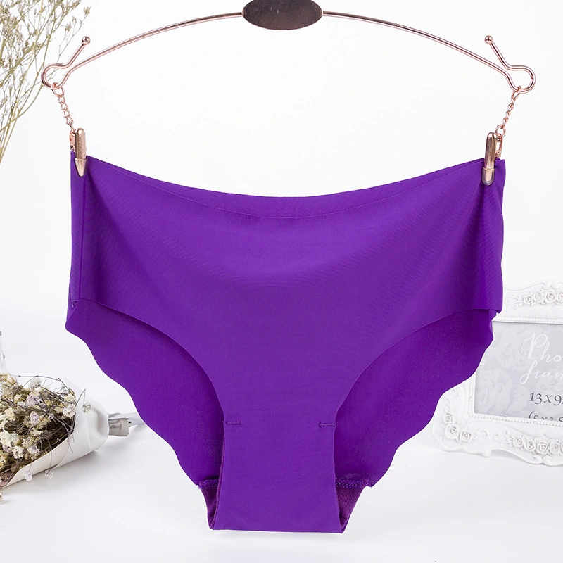 Ice Silk Seamless Wavy Edge Sexy Candy Color Panties