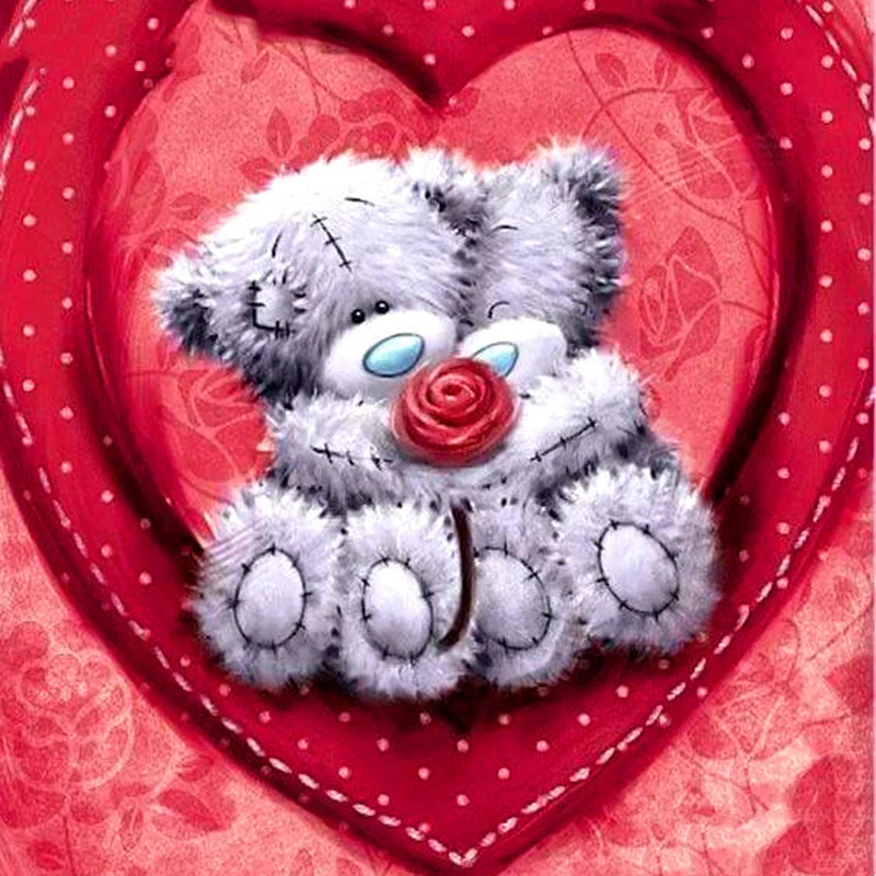 Diamond Painting Bear Heart 3D Embroidery Cross Stitch 5D Home Decoration