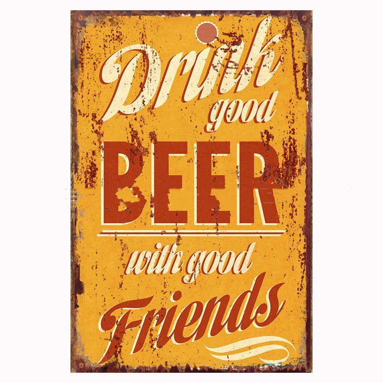 Beer Retro Custom Tin Painting Bar Restaurant Wall Decoration Painting