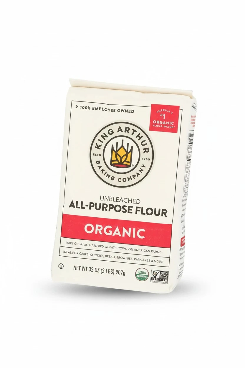 King Arthur Organic All Purpose Flour, Premium Baking Flour for Bread, Pizza Dough, and Pastries, Unbleached and Non-GMO, Versatile for All Your Baking Needs, 32 oz (2 lbs)