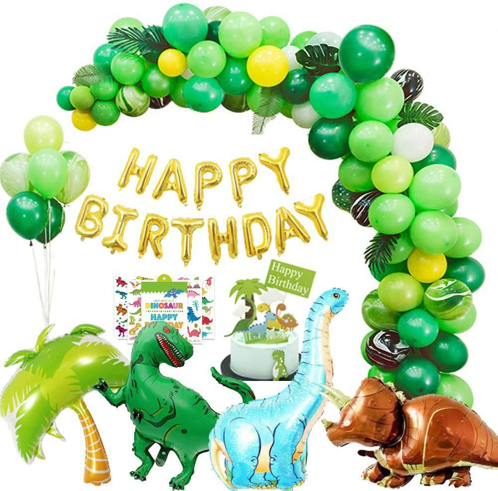 Aluminum Film Dinosaur Balloon Number Set Birthday Jungle Party Decoration