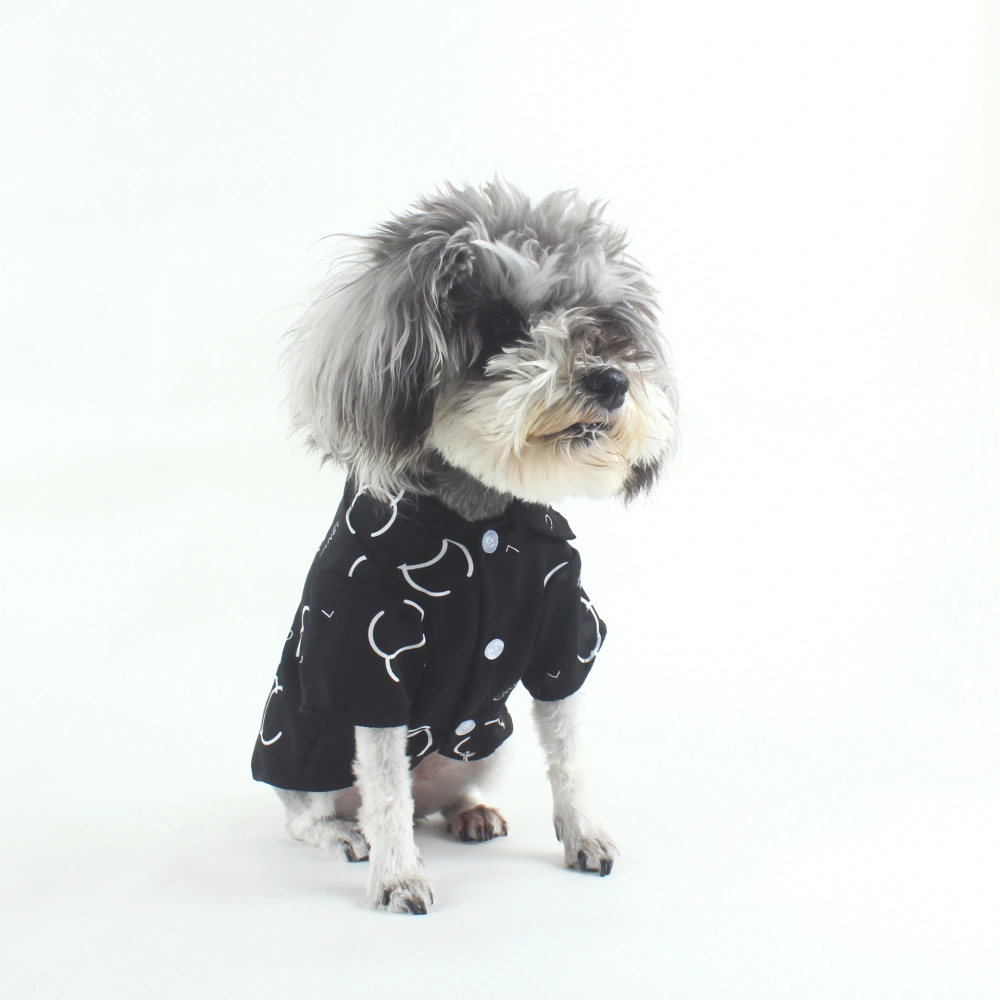 Pet Dog Casual Clothes Black Letter Shirt