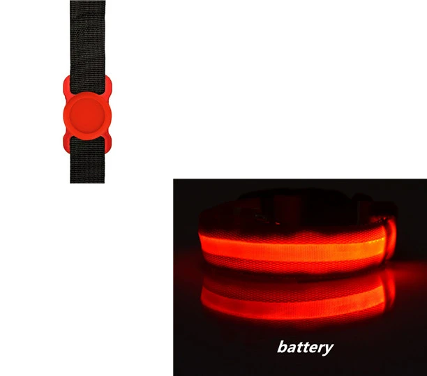 New Transparent Silicone Locator For Dog Loss Protection LED Pet Dog Luminous Collar Night Safety Flashing Glow Set