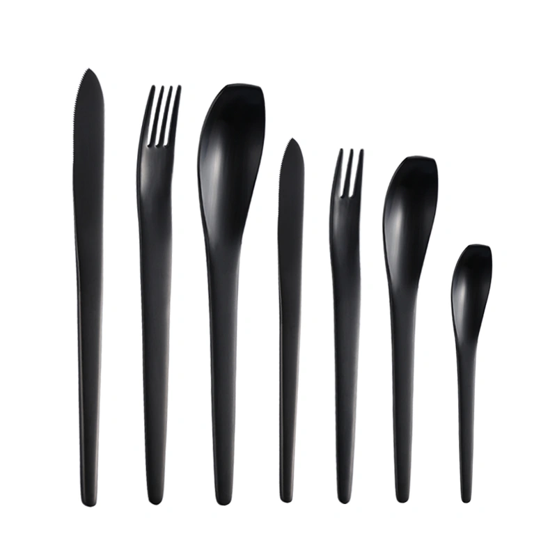 Ins Style Brushed Black Stainless Steel Cutlery