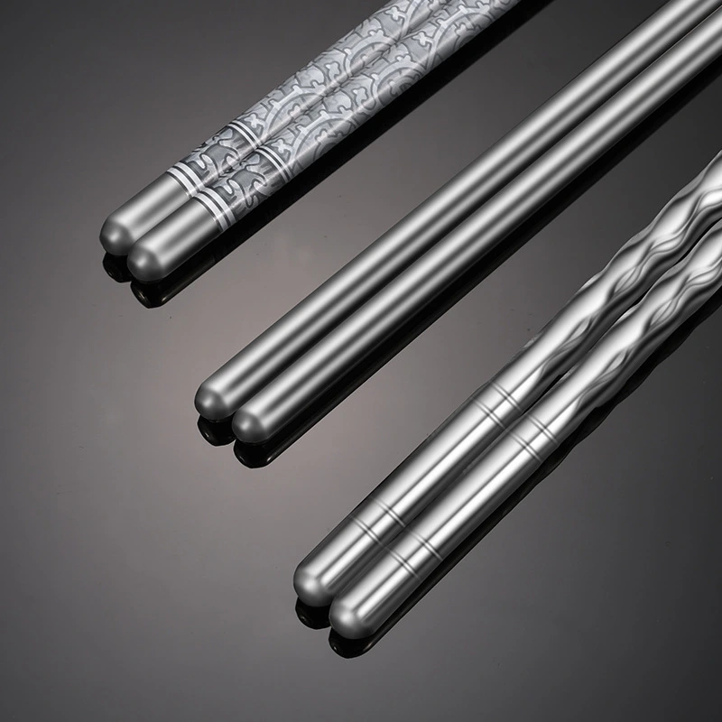 Non-slip Heat Insulation Spiral Square Chopsticks Household Tableware