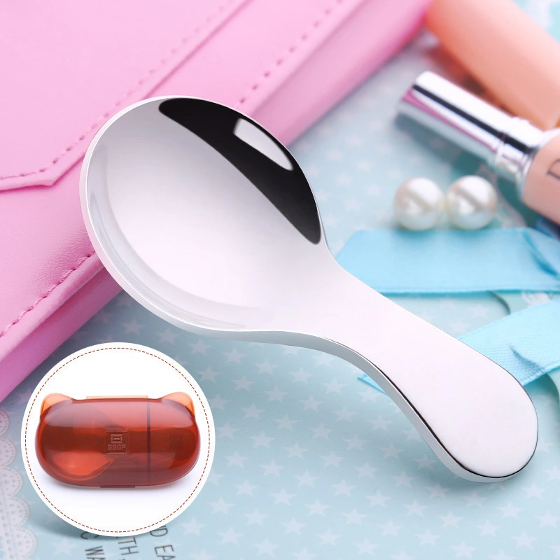 Stainless Steel Children's Spoon Small Round Spoon Coffee Spoon