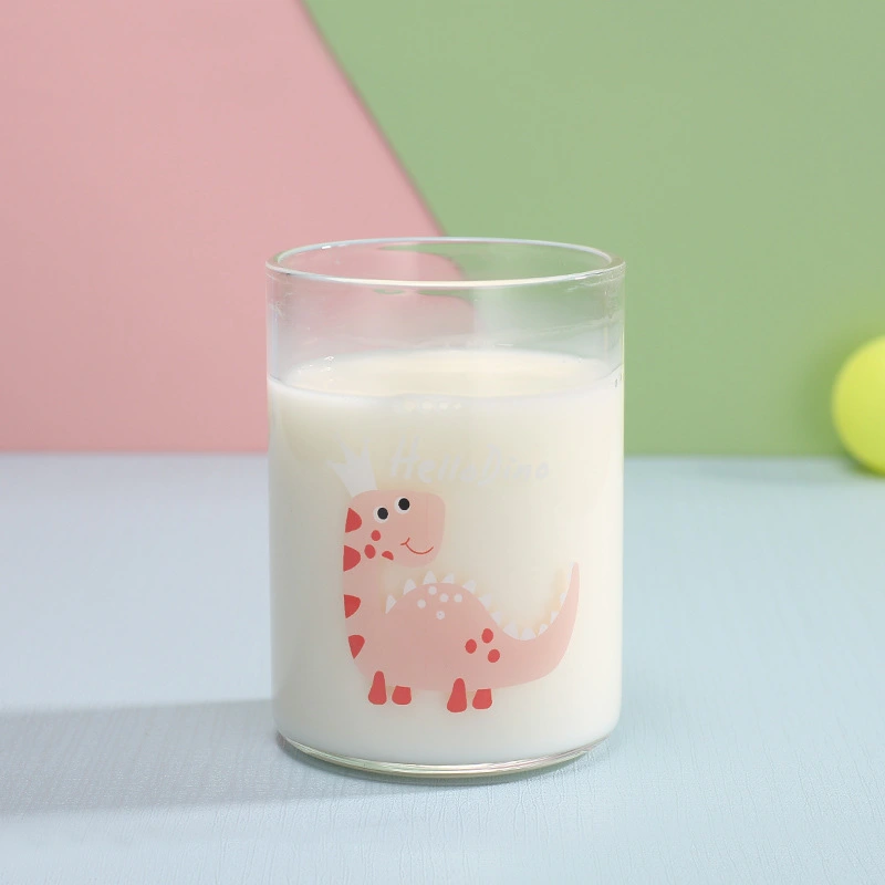 Children's Silicone Milk Cup Insulated Microwave Oven Glass Cute With Scale Heating Household Drinking Cup Set