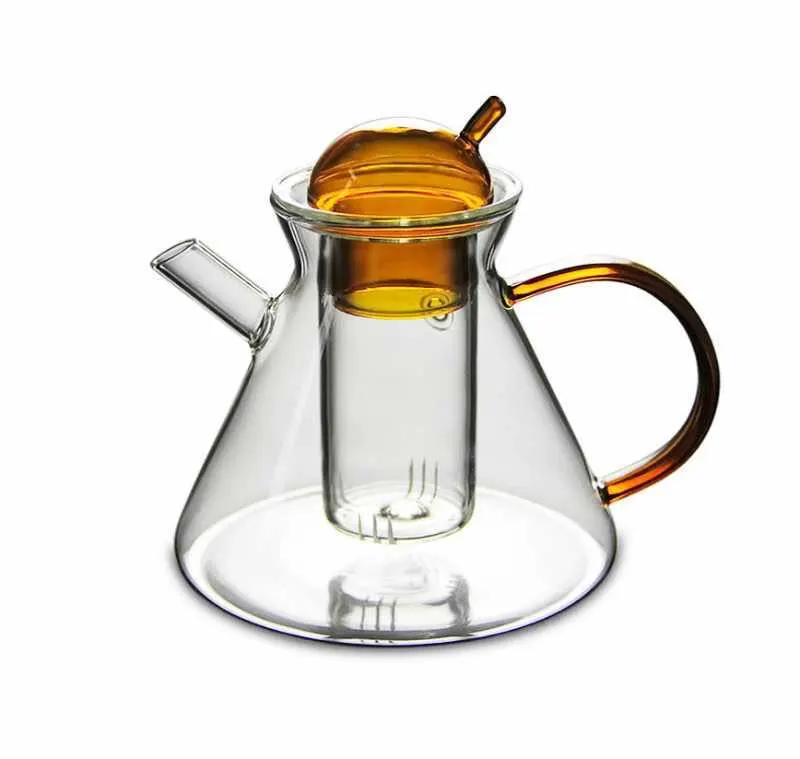 Faz Teapot Glass Retro Amber Jug And Cup Set Combination