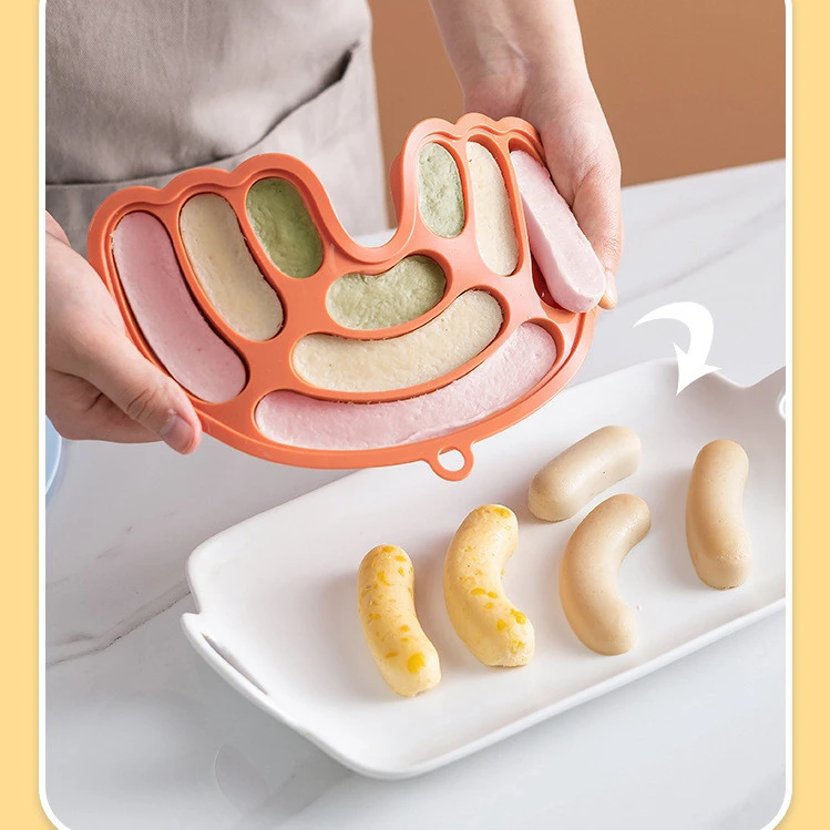 Rainbow Sausage Mold, Kitchen Household Baby Food Supplement Mold, Children's Sausage Silicone Can Be Steamed