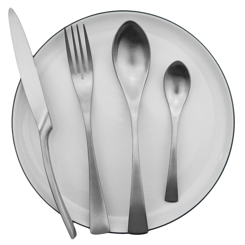 Stainless Steel Cutlery Set, Four Portable Frosted Western Tableware