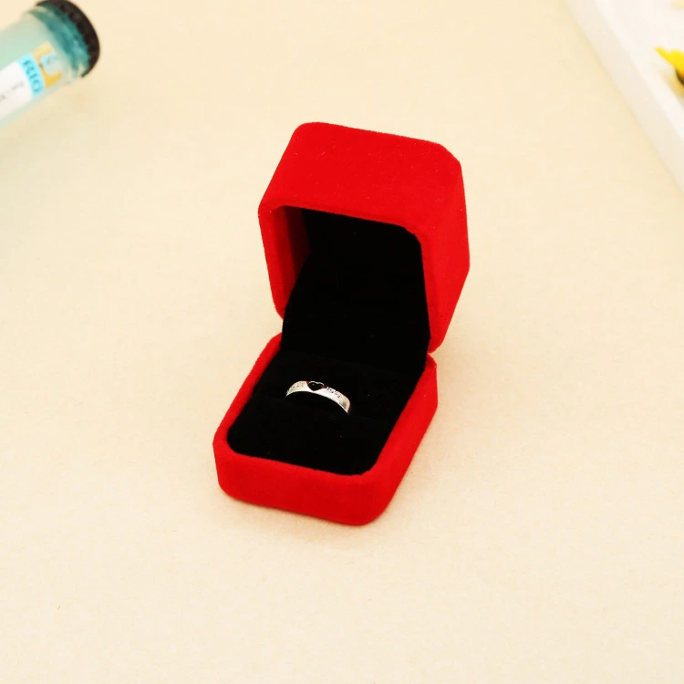 High-end White Earrings Ring Box Flannel Jewelry Packaging Box