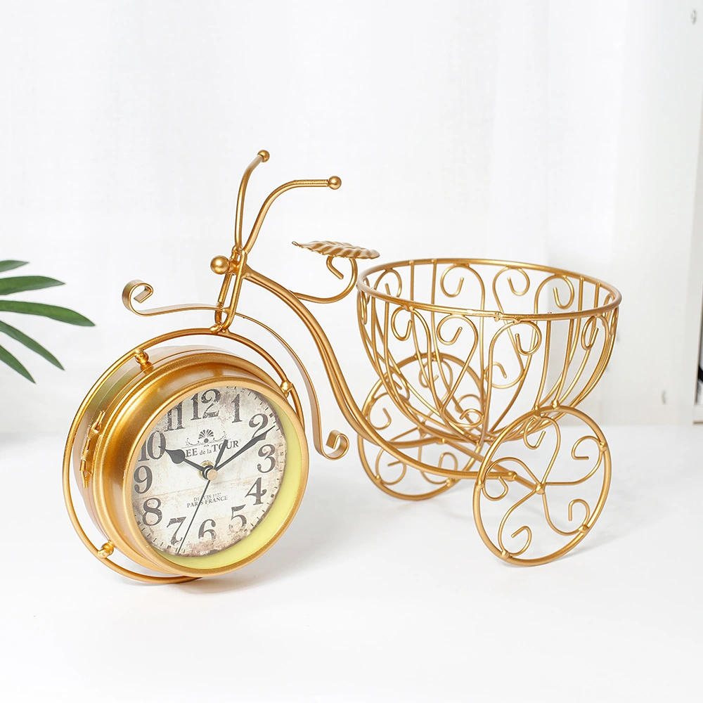 Home Creative Tyrant Golden Tricycle Clock