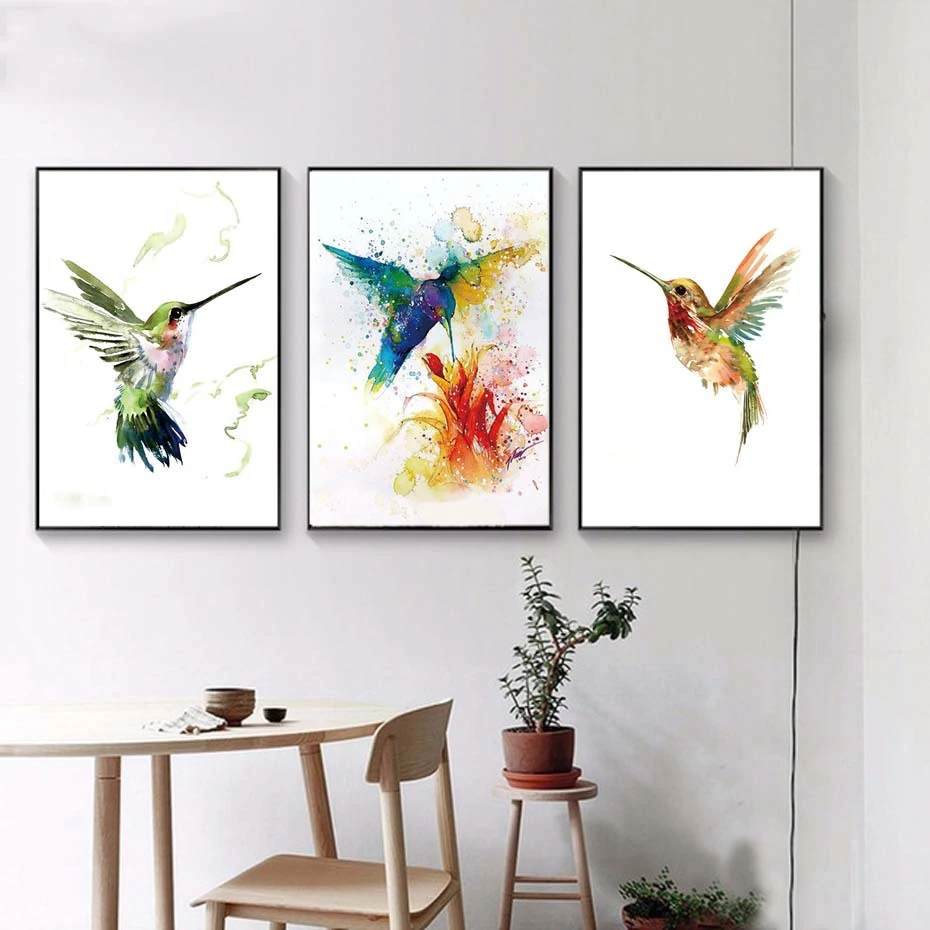 Painted abstract bird modern sofa background wall hanging painting painting core