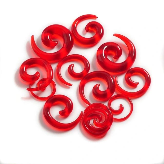 12Pcs Acrylic Spiral Ear Plug Stretching Tapers Body Jewelr