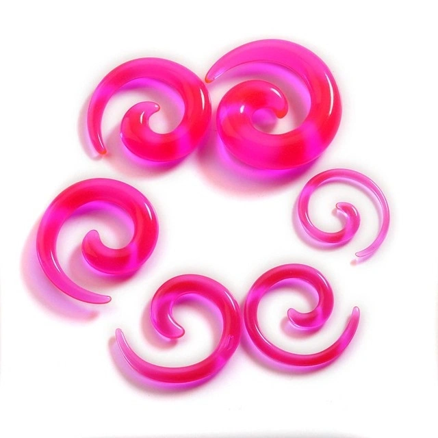 12Pcs Acrylic Spiral Ear Plug Stretching Tapers Body Jewelr
