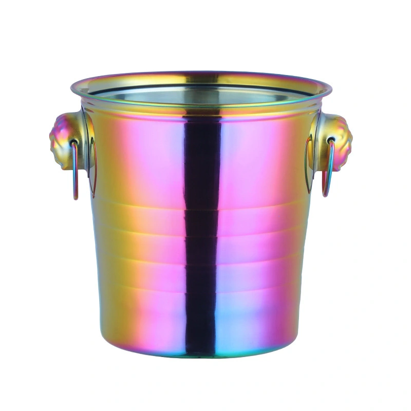 Creative Color Titanium-plated Ice Grain Ice Bucket Portable Ice Wine Bucket