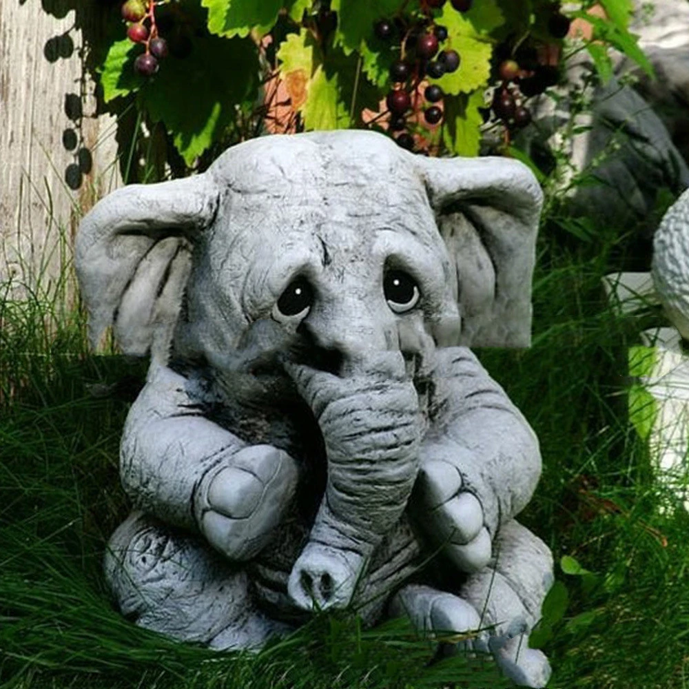 Independent Station Simulation Animal Decoration Elephant Statue Resin