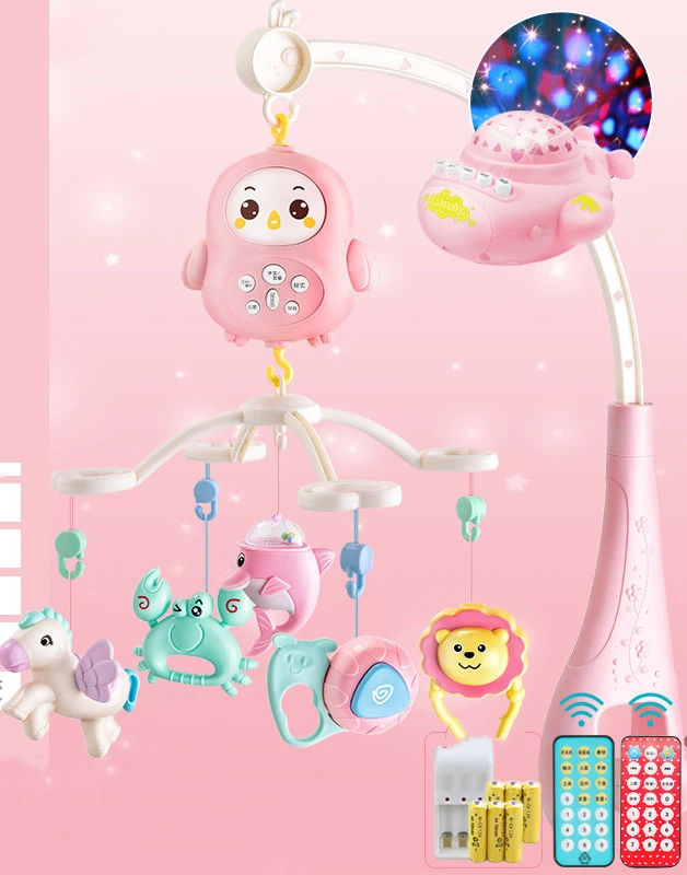 Newborn Baby Crib Bell 0-1 Year Old 3-6 Months 12 Male Baby Rotating Puzzle Rattle Bedside Bell Pendant Toy