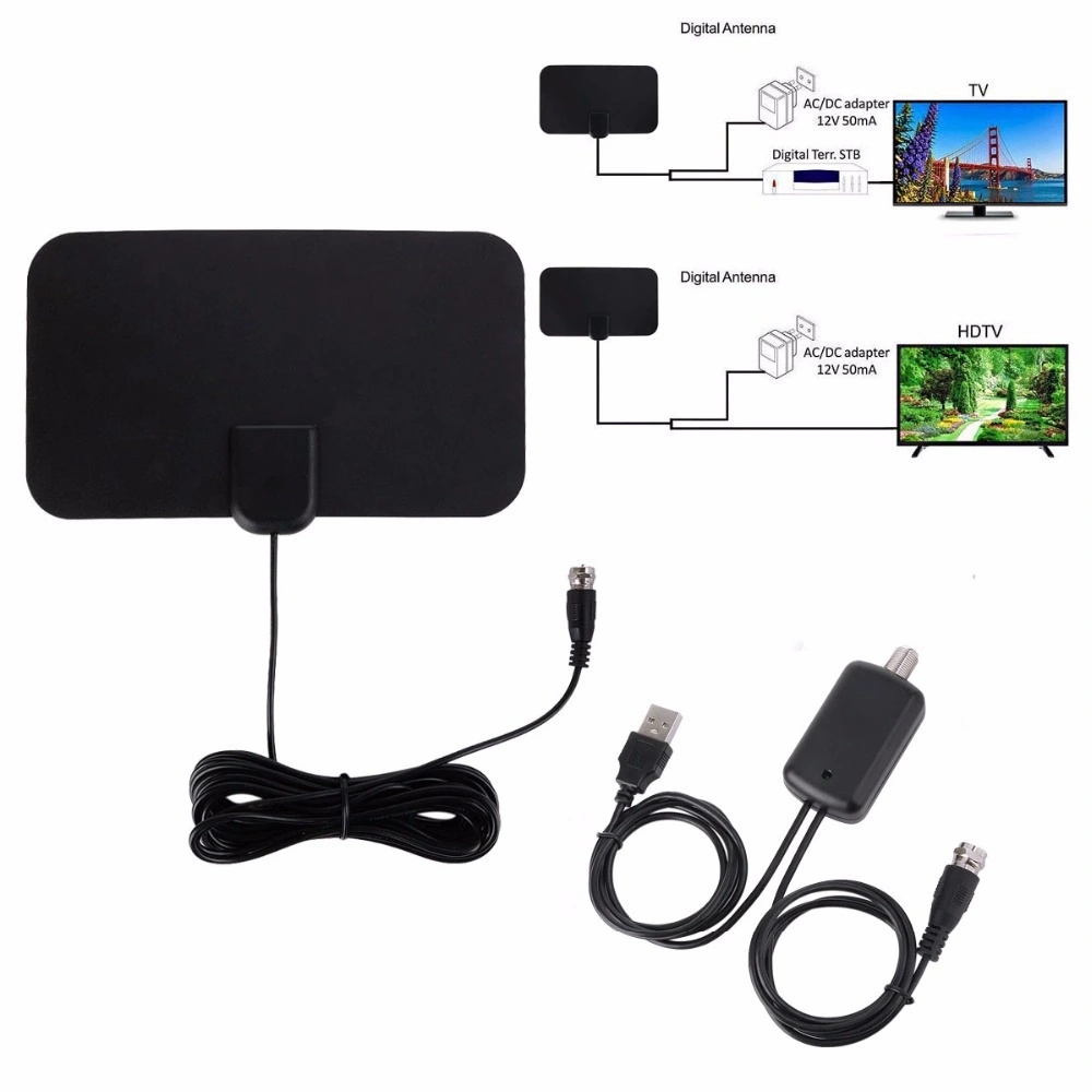 Indoor Digital TV Antenna High Gain Amplifier With Light