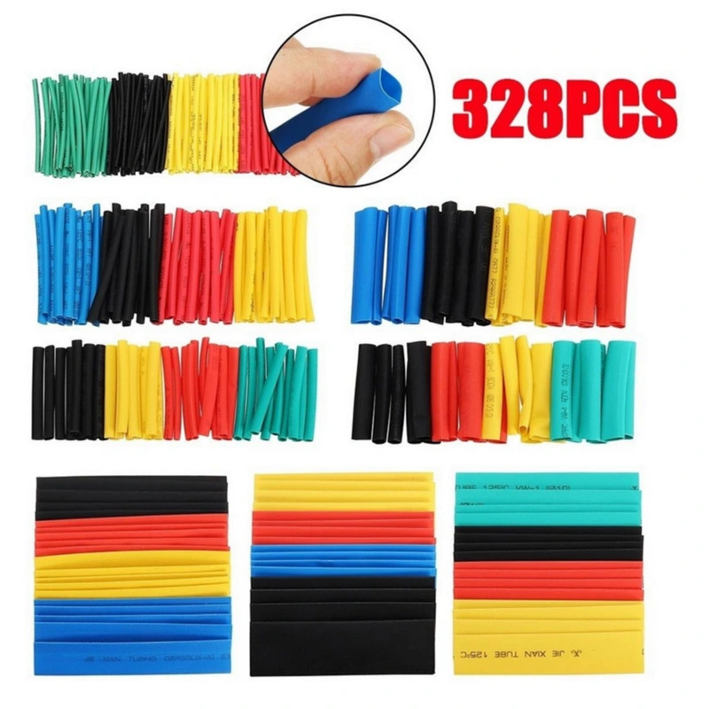 328pcs Color Heat Shrinkable Tube Bagged Wire Insulation Flame Retardant Tube