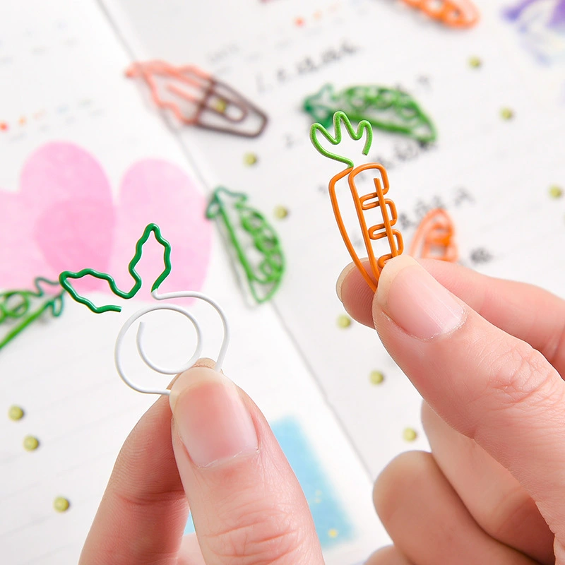 Cartoon Cute Fruit Carrot Paper Clip White Radish Note Holder Simulation White Radish Paper Clip Office Stationery