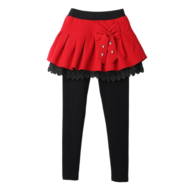 Girls' Bottoming Skirt Pants Winter Style Plus Velvet Thickening