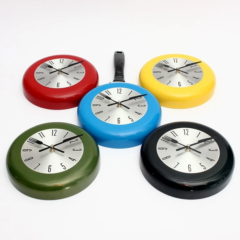 Retro Clock Metal Pan Clock Creative Living Room Wall Watch Simple Wall Clock