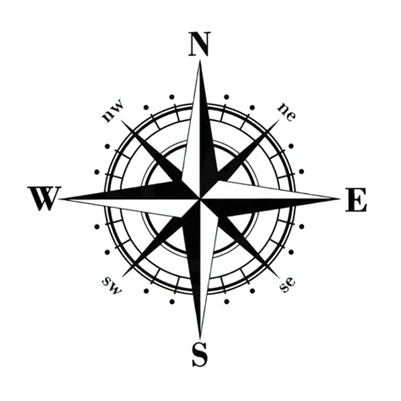 Compass Car Sticker Car Window Sticker Car Door Scratch Sticker