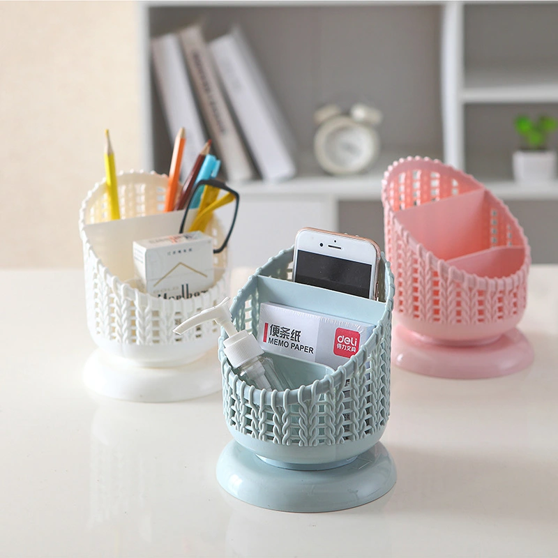 Convenient Rattan-like Plastic Pen Holder, Multifunctional And Simple Hollow