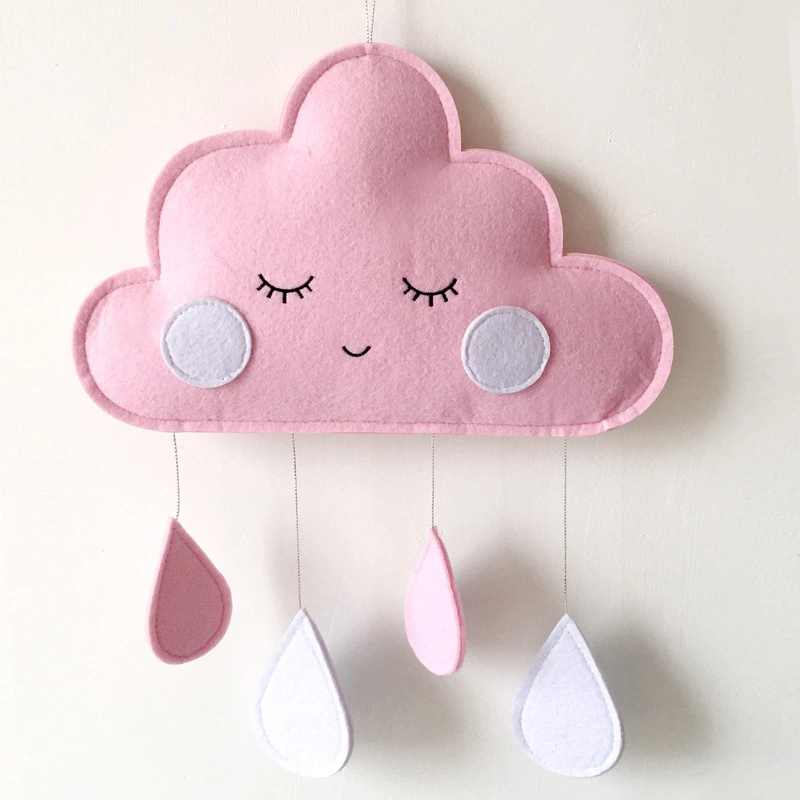 Clouds Felt Raindrops Pendant Children's Room Home Decoration