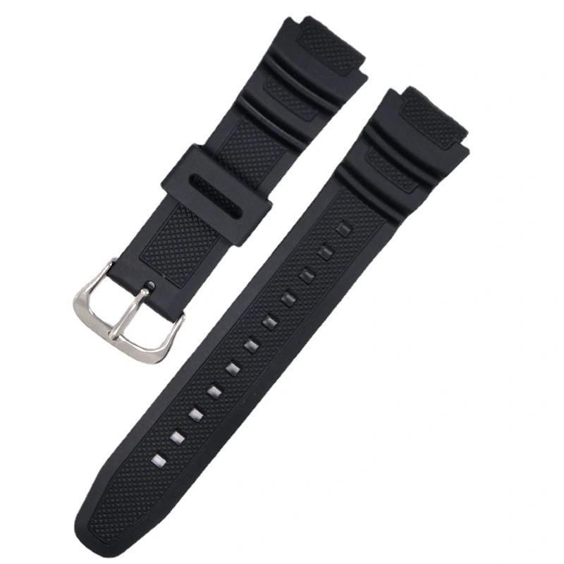 PU Watch Strap Replaceable Pin Buckle Watch Wrist Bracelet Black