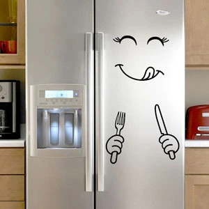 English Refrigerator Smiley Wall Sticker