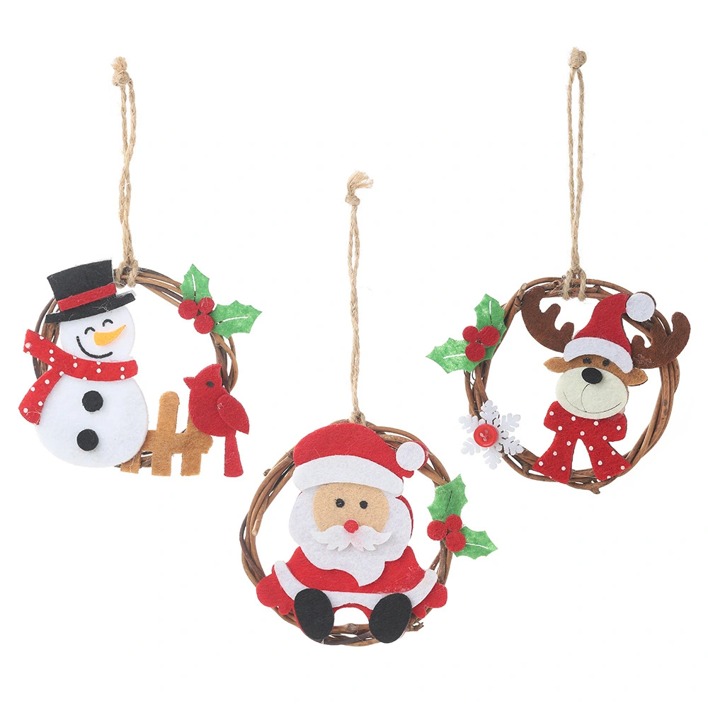 Christmas Decorations Non-woven Rattan Ring Pendant