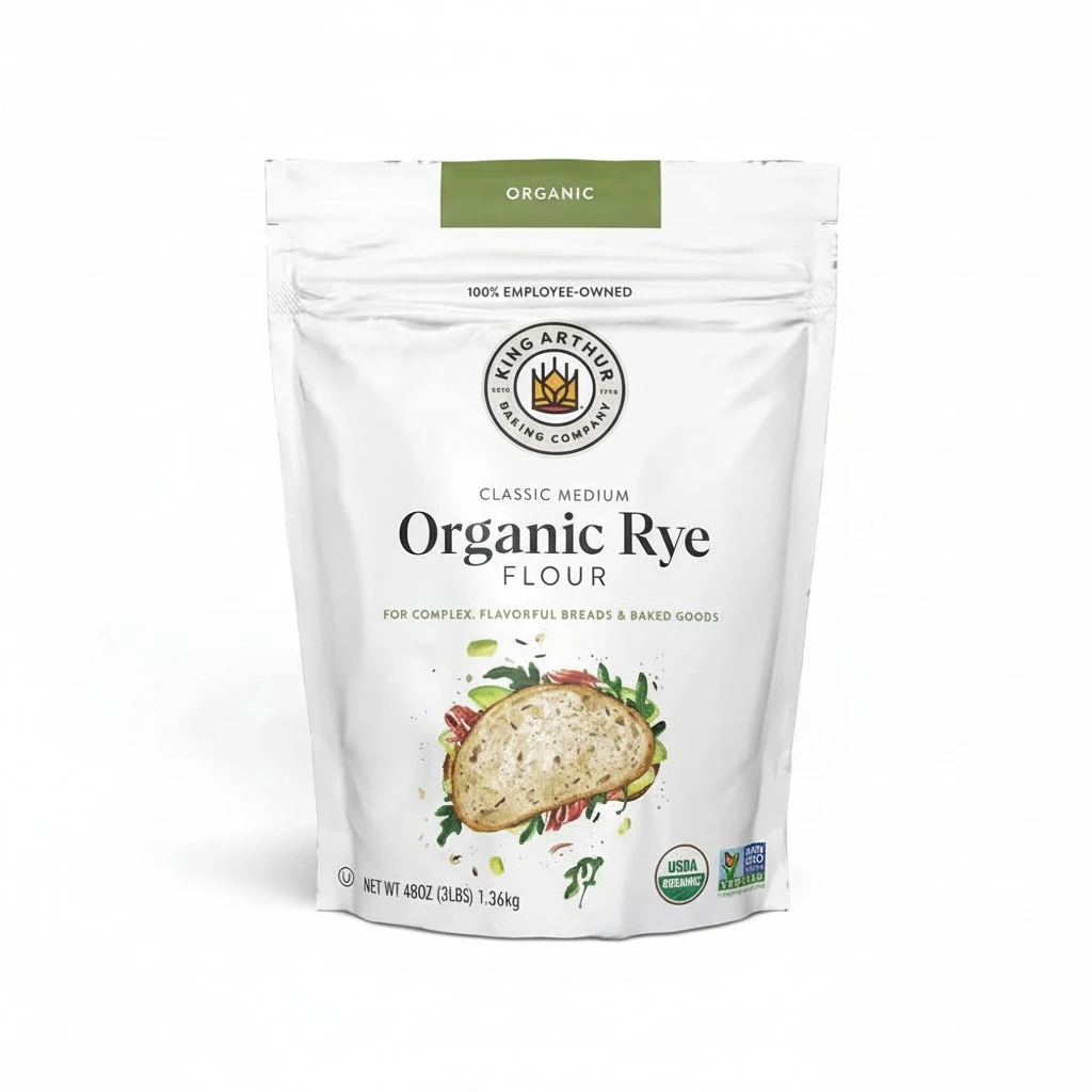King Arthur Baking Organic Medium Rye Flour - 3 lbs for Complex Flavorful Breads & Baked Goods - 100% US Grown & Milled - Non-GMO Project Verified - Robust Flavor for Rye Bread, Cookies & More