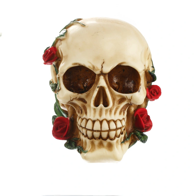 Resin Crafts Skull And Crossbones Rose Skull Crafts