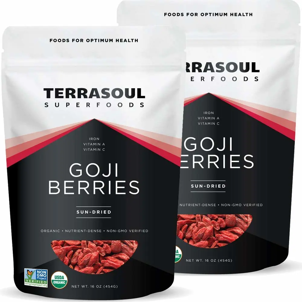 Terrasoul Superfoods Organic Goji Berries, 2 Lbs (2 pack) - Large Size | Chewy Texture | Premium Quality | Lab-Tested…