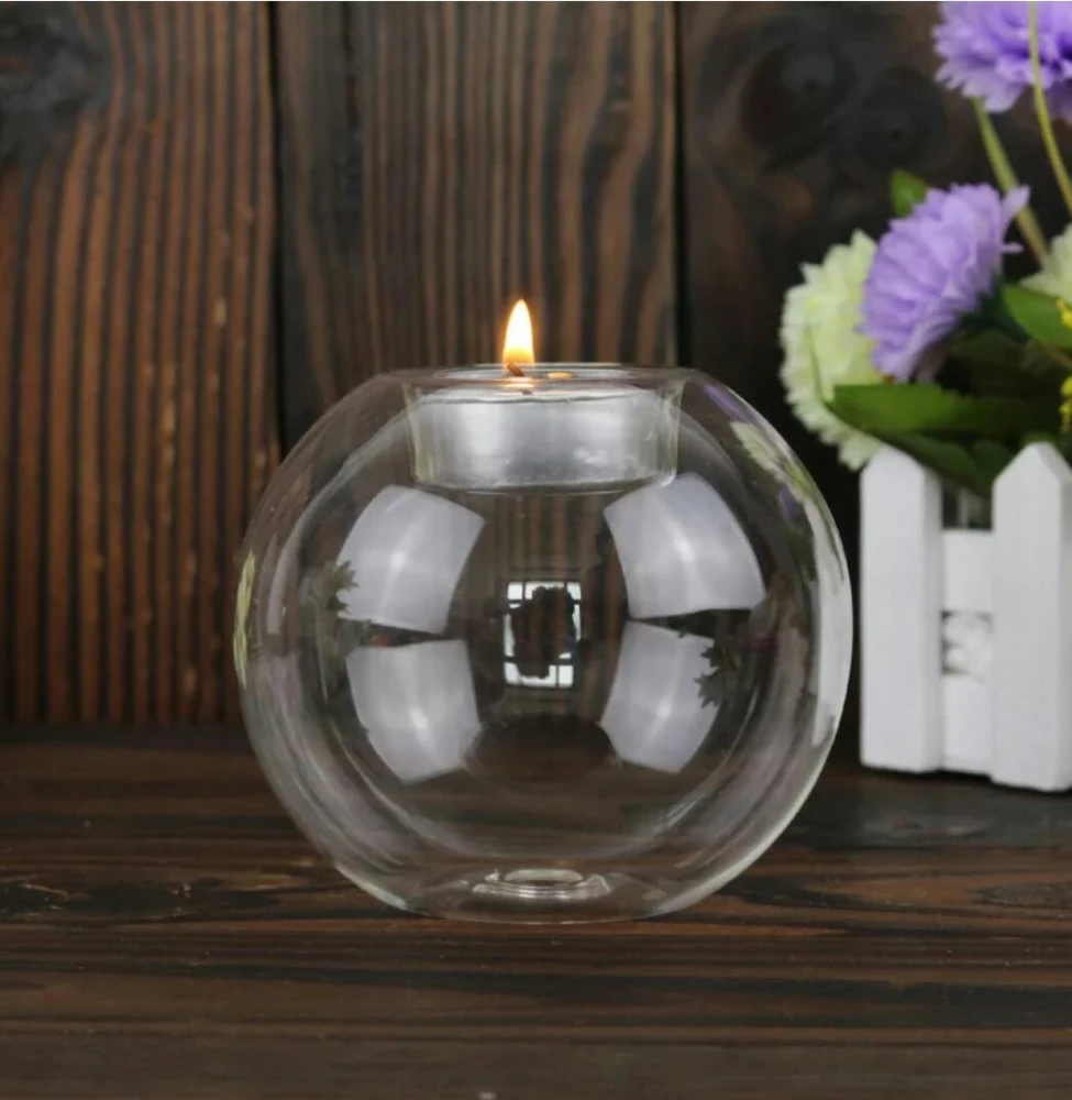 Transparent European-style Crystal Glass Candle Holder Romantic And Warm Home Candle Holder