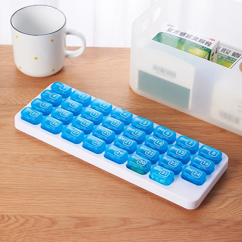 Portable Pill Box, Divided Keyboard, Independent Storage Pill Box, Digital Pill Transparent Family Pack