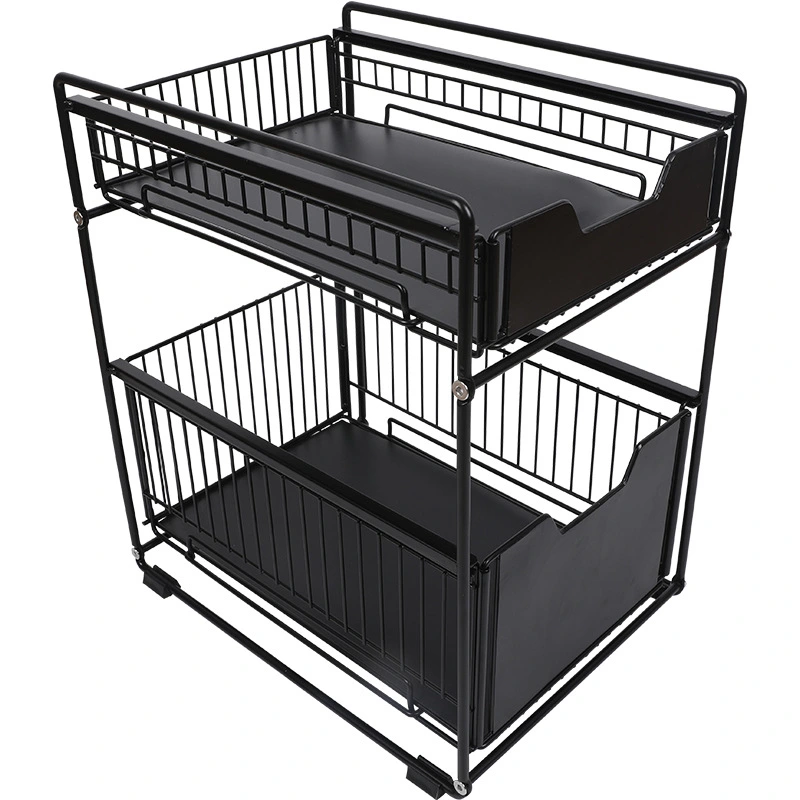 Double-layer Pull-out Storage Rack For Bathroom Storage Rack