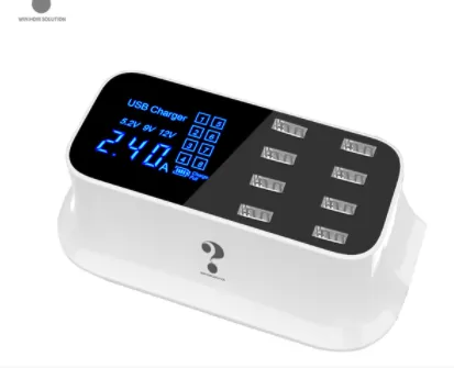 8-port USB Mobile Phone Charger LCD Screen Real-time Display, Automatic Identification And Charging, Fast Charging Charger