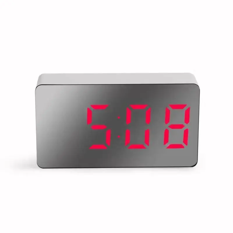 LED Mirror Temperature Indicator Clock, Multi-function Electronic Alarm Clock