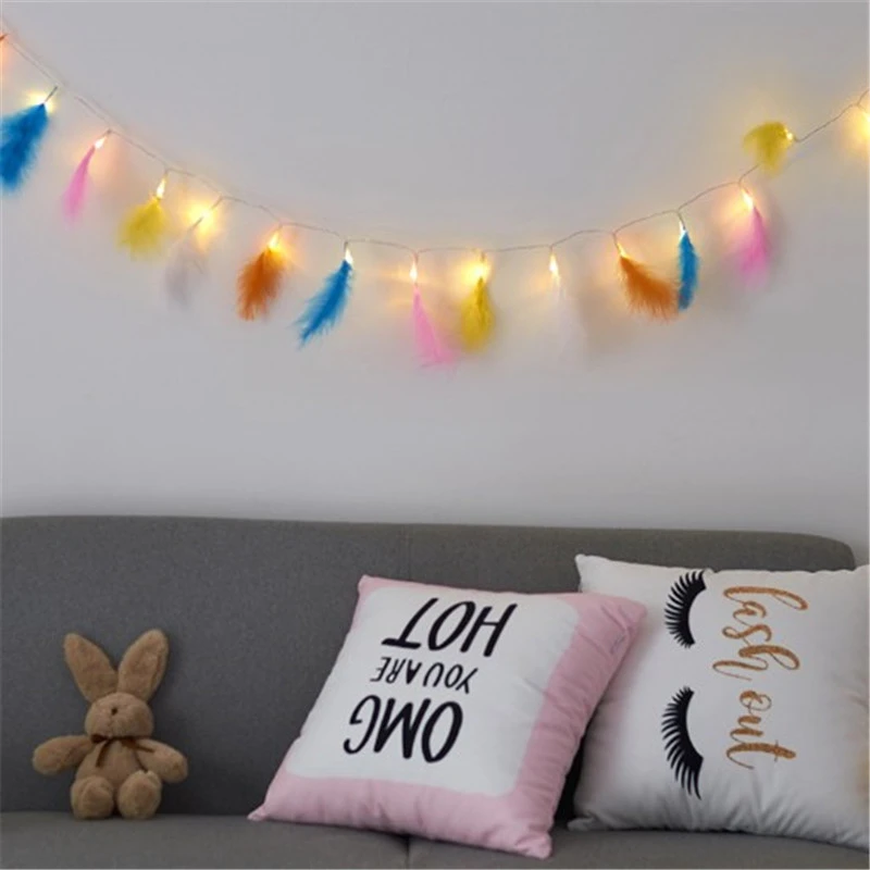 Led Feather Battery String Lights Christmas Party Party Decoration String Lights
