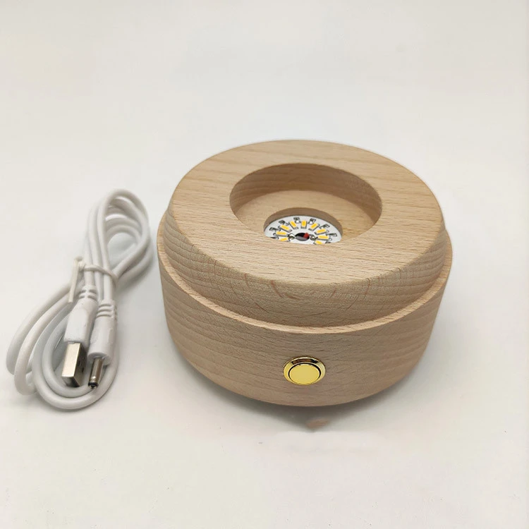 Led Solid Wood Lamp Holder Luminous Charging Bluetooth